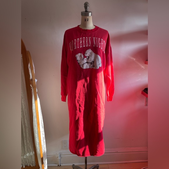 Vtg oversized long sweatshirt nightgown - Picture 4 of 6